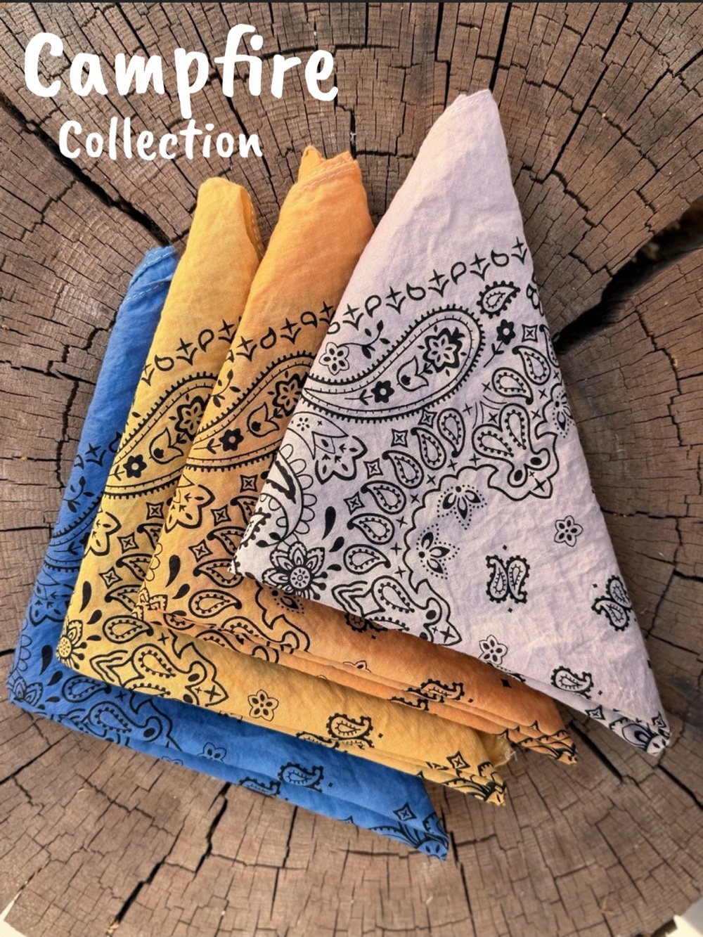 BANDANAS Bandana Set of 4 ⭐️NWT Cotton "CAMPFIRE COLLECTION" Paisley Scarf